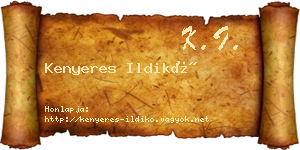 Kenyeres Ildikó névjegykártya