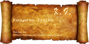 Kenyeres Ildikó névjegykártya